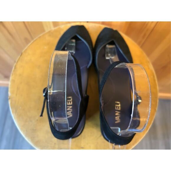 Vaneli 'Darlene' in black suede A perforated vamp and slim ankle strap size 8.5 - Picture 5 of 8